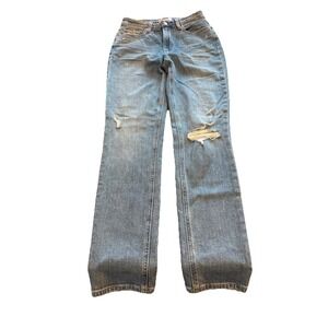 Paige Jeans Womens Size 25 Sarah Slim‎ Daytrip Destructed Distressed Light Wash